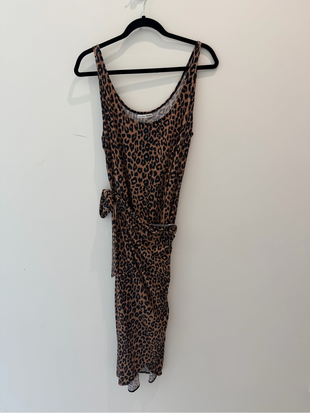 Reformation Leopard Print Tie-Waist Midi Dress - Brown & Black
